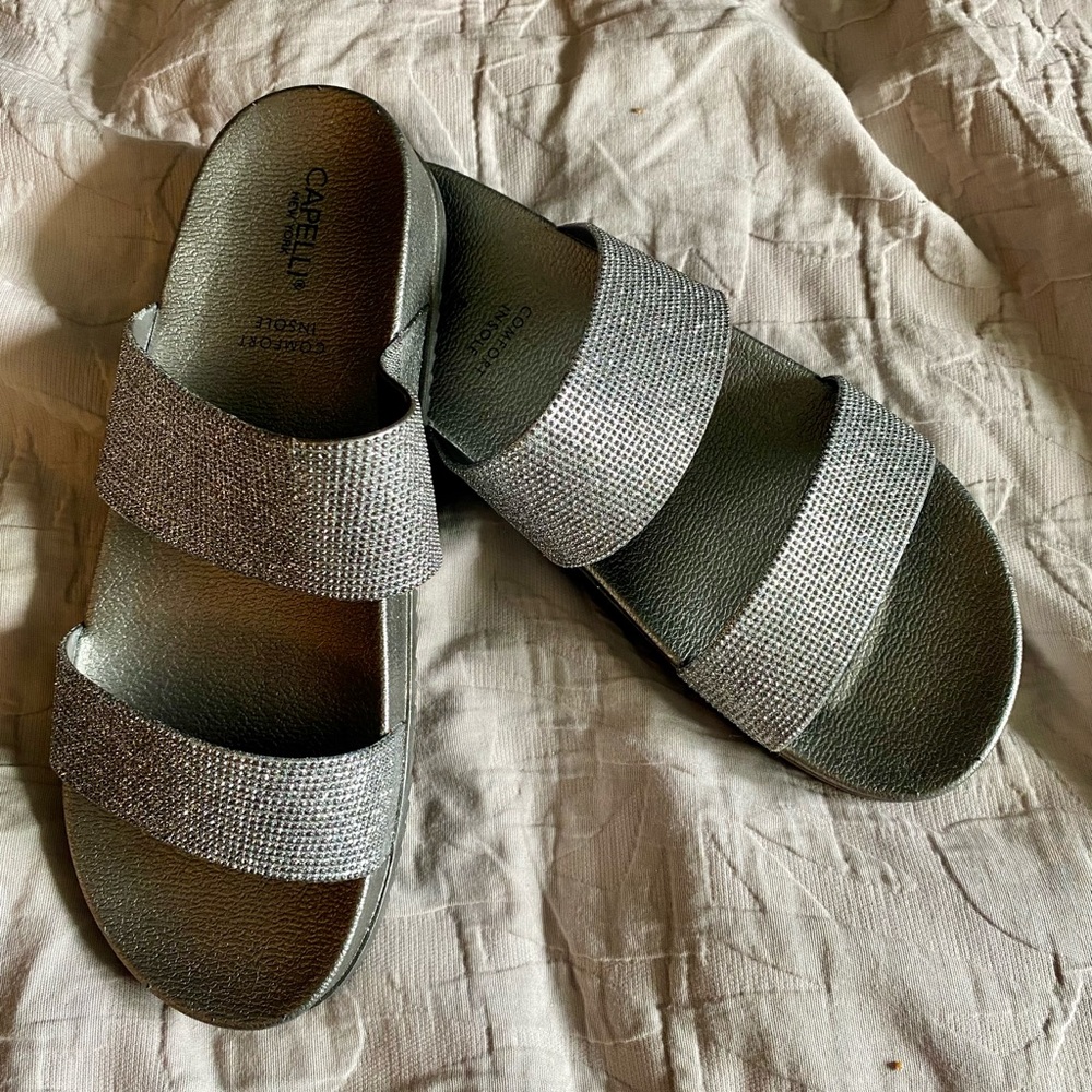 Silver Capelli Sandlals, gently used and in great condition.